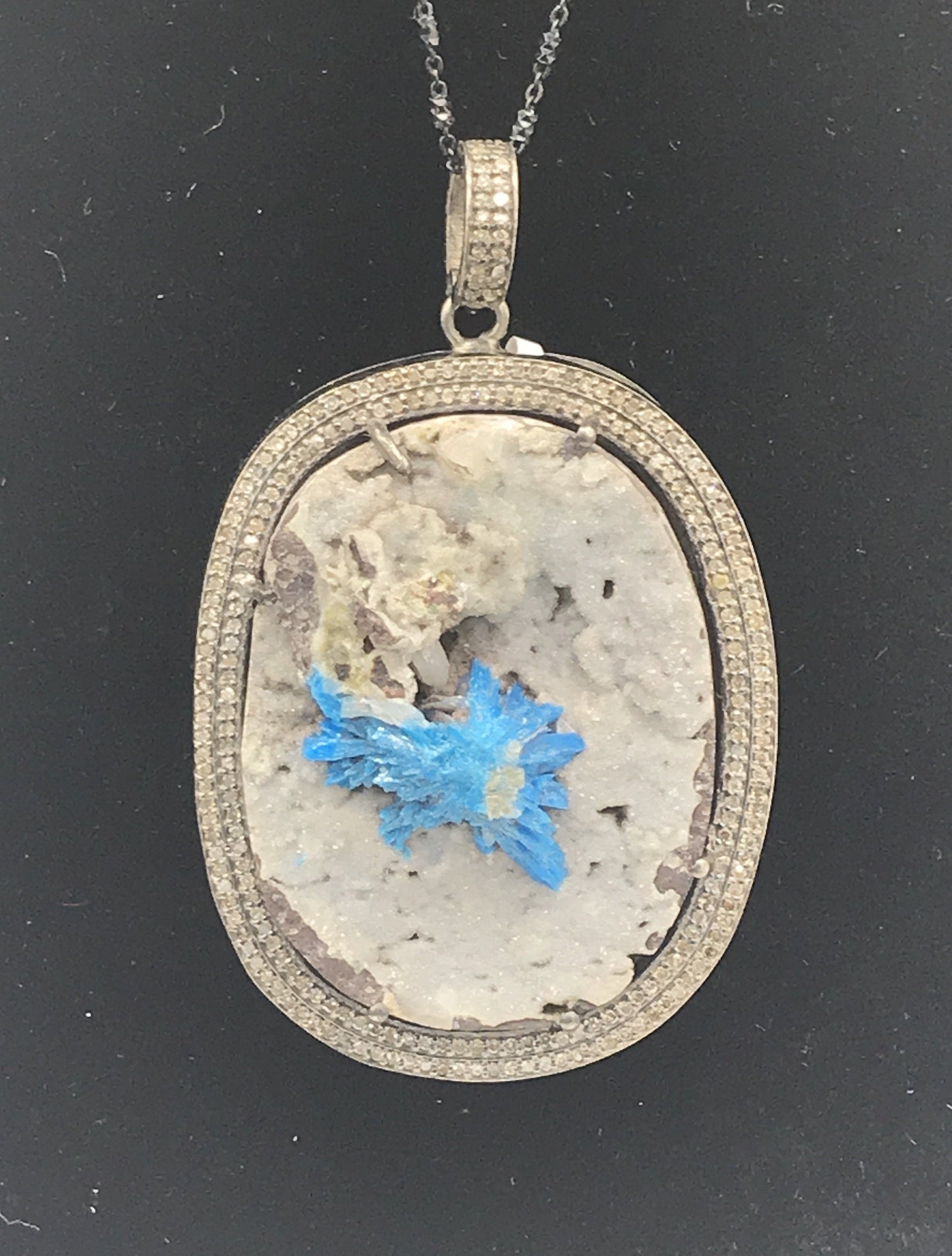 Tourqouis Iolite Diamond Pendant