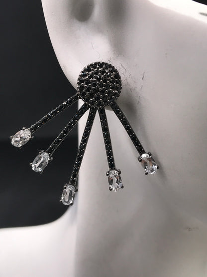 Black Spinel Moonstone Earring