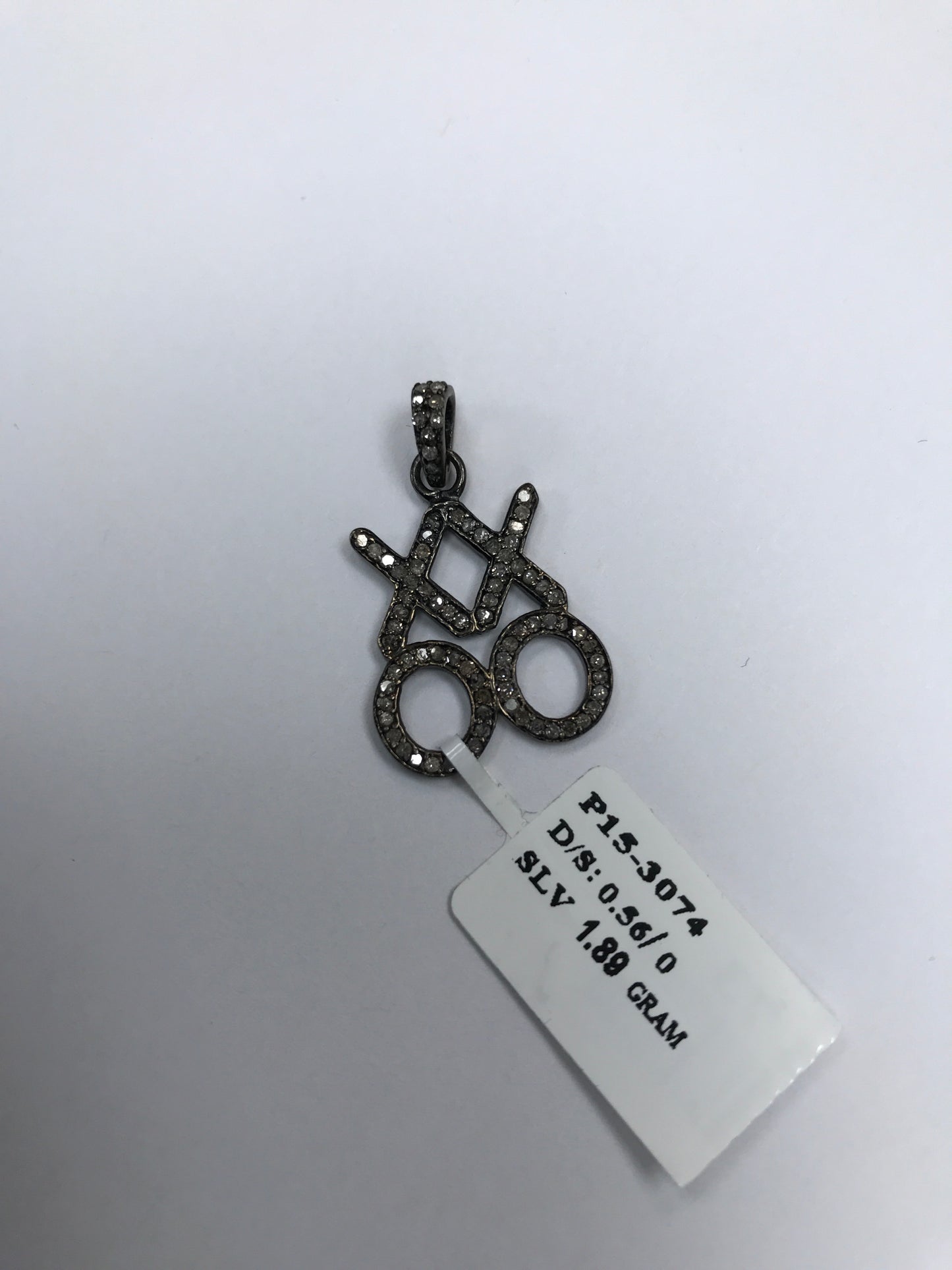 XXOO Diamond Charm .925 Oxidized Sterling Silver Diamond charm, Genuine handmade pave diamond charm Size Approx 0.80"(15 x 20 MM)