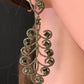 Diamond and Tourmaline Silver Black Rhodium Finish Earrings