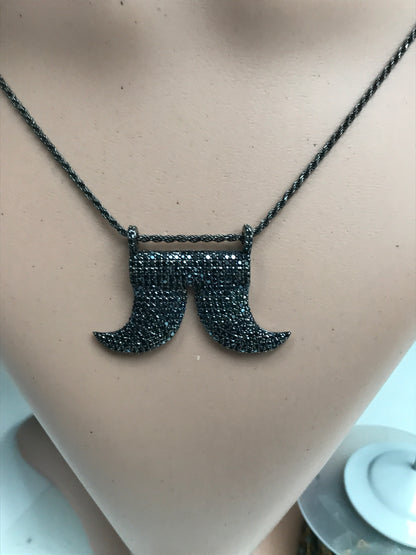 Horns Shaped Black Spinel Charm