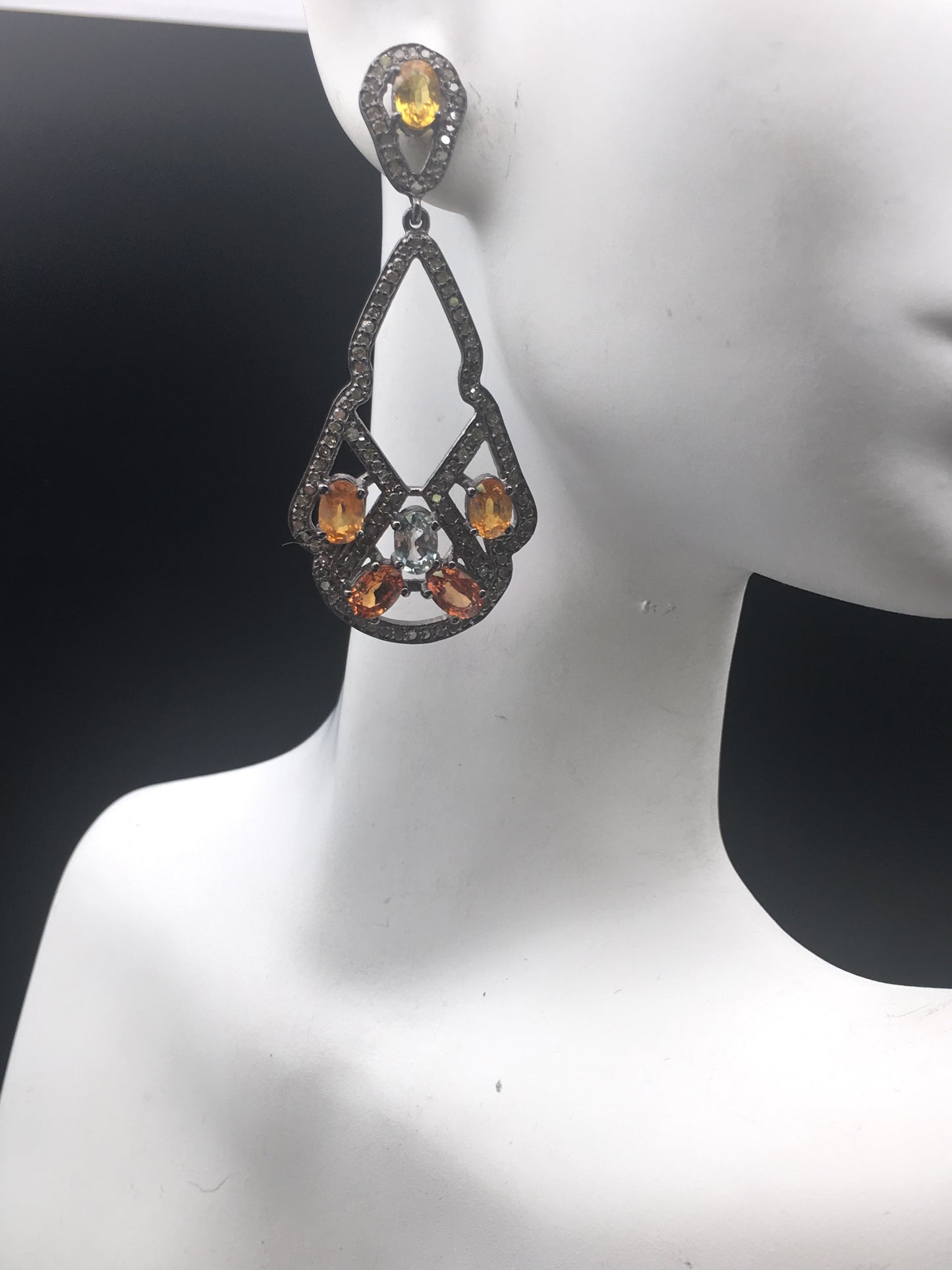 Diamond and Sapphire Earrings,