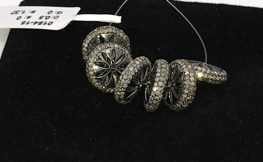 Roundelle Shape Pave Diamond Beads
