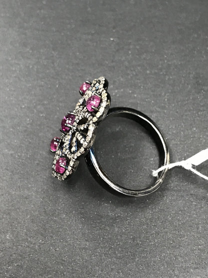 Flower Pave Diamond Ring
