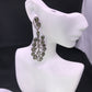 Diamond and Tourmaline Silver Black Rhodium Finish Earrings
