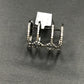 Pave Diamond Ring .925 Oxidized Sterling Silver Diamond Ring, Genuine handmade pave diamond Ring Size Approx 0.88"(22 x 20 mm)