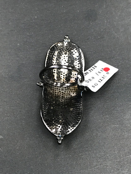 Oval Black Spinel Ring