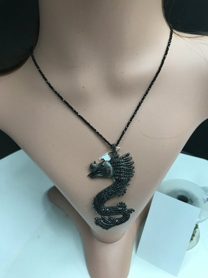 Black Spinel Dragon Charm