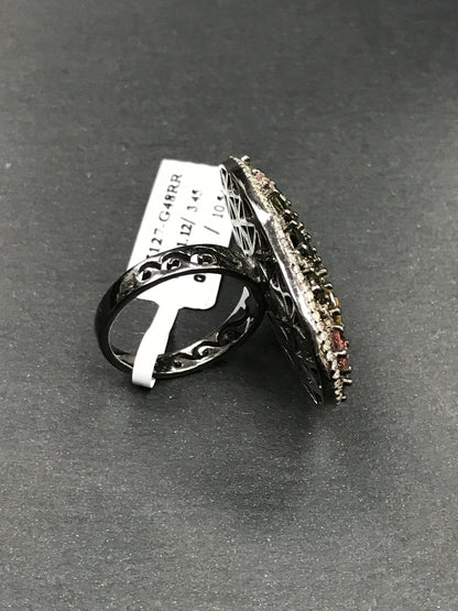 DIAMOND AND MULTI TOURMALINE RINGS