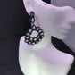 Silver Diamond Silver Earring .925 Oxidized Sterling Silver Diamond Earring, Genuine handmade pave diamond Earring.