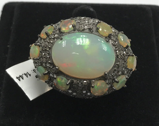 Opal and Diamond Ring