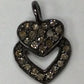 Heart Fancy Diamond Charm .925 Oxidized Sterling Silver Diamond Charms, Genuine handmade pave diamond Charm Size Approx 0.52"(9 x 13 MM)