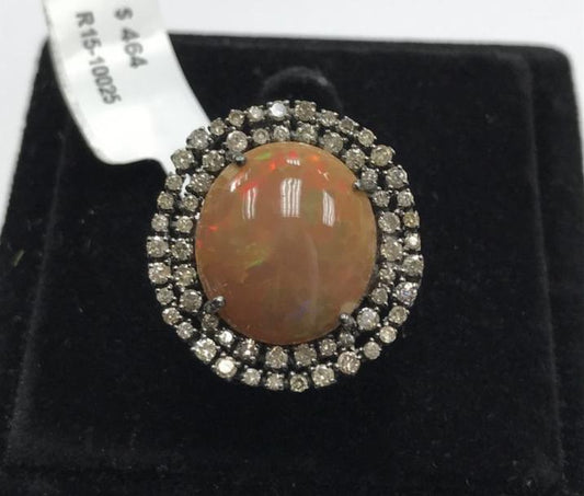 Opal and Diamond Ring