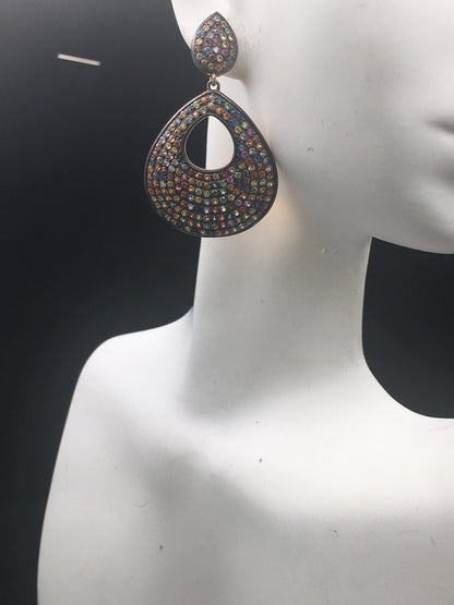 Diamond Sapphire Earrings,
