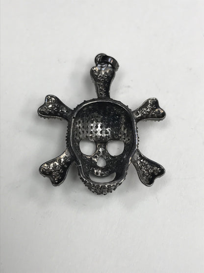 Diamond Charm .925 Oxidized Sterling Silver Diamond Charms, Genuine handmade pave diamond Charm Size Approx 1.28"(32 x 29 MM)