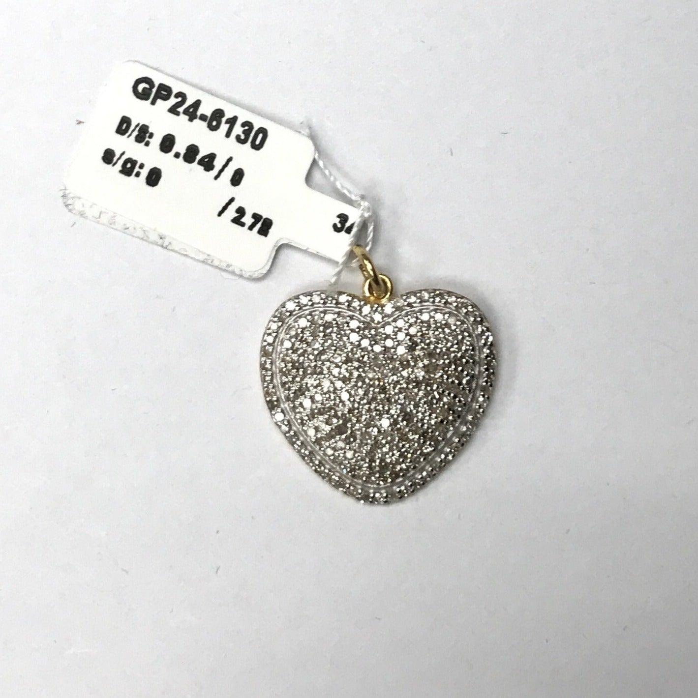 14k Solid Gold Heart Diamond Pendants. Hand Pave diamond Pendant.