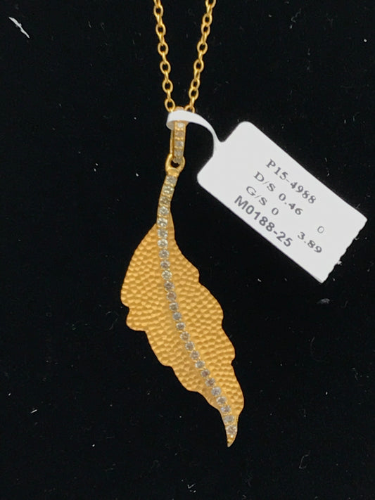 Leaf Shape Diamond Pendant .925 Oxidized Sterling Silver Diamond Pendant, Genuine handmade pave diamond Pendant.