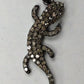 Diamond  Lizard Diamond Pendant, Pave Diamond Pendant, Lizard Necklace, Approx 27 x 9mm. Sterling Silver