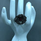 Diamond and Silver Ruby Black Rhodium Finish Ring
