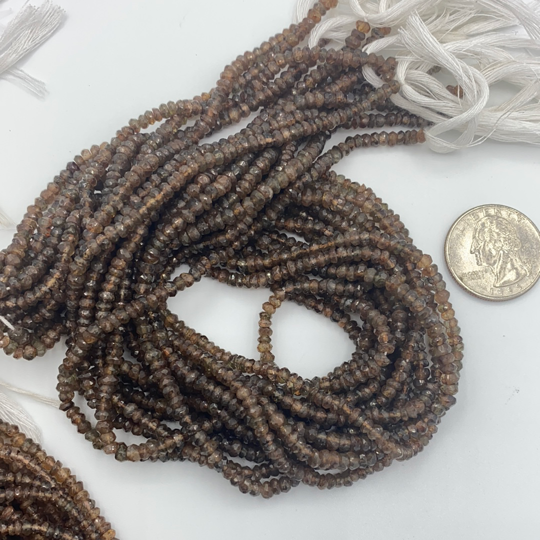 Andulsite Roundel Beads Facetted 3-4mm