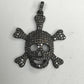 Diamond Charm .925 Oxidized Sterling Silver Diamond Charms, Genuine handmade pave diamond Charm Size Approx 1.28"(32 x 29 MM)