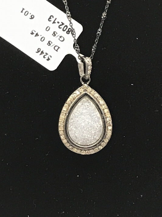 Druzy Diamond Pendant