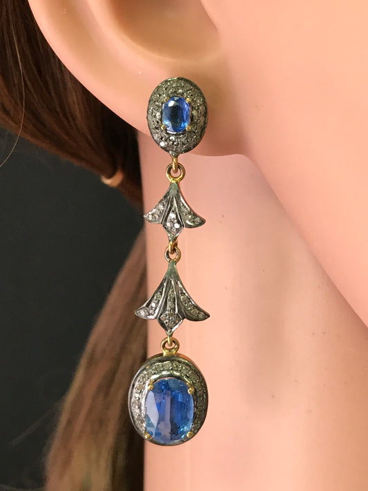 Kynite and Diamond Earrings,