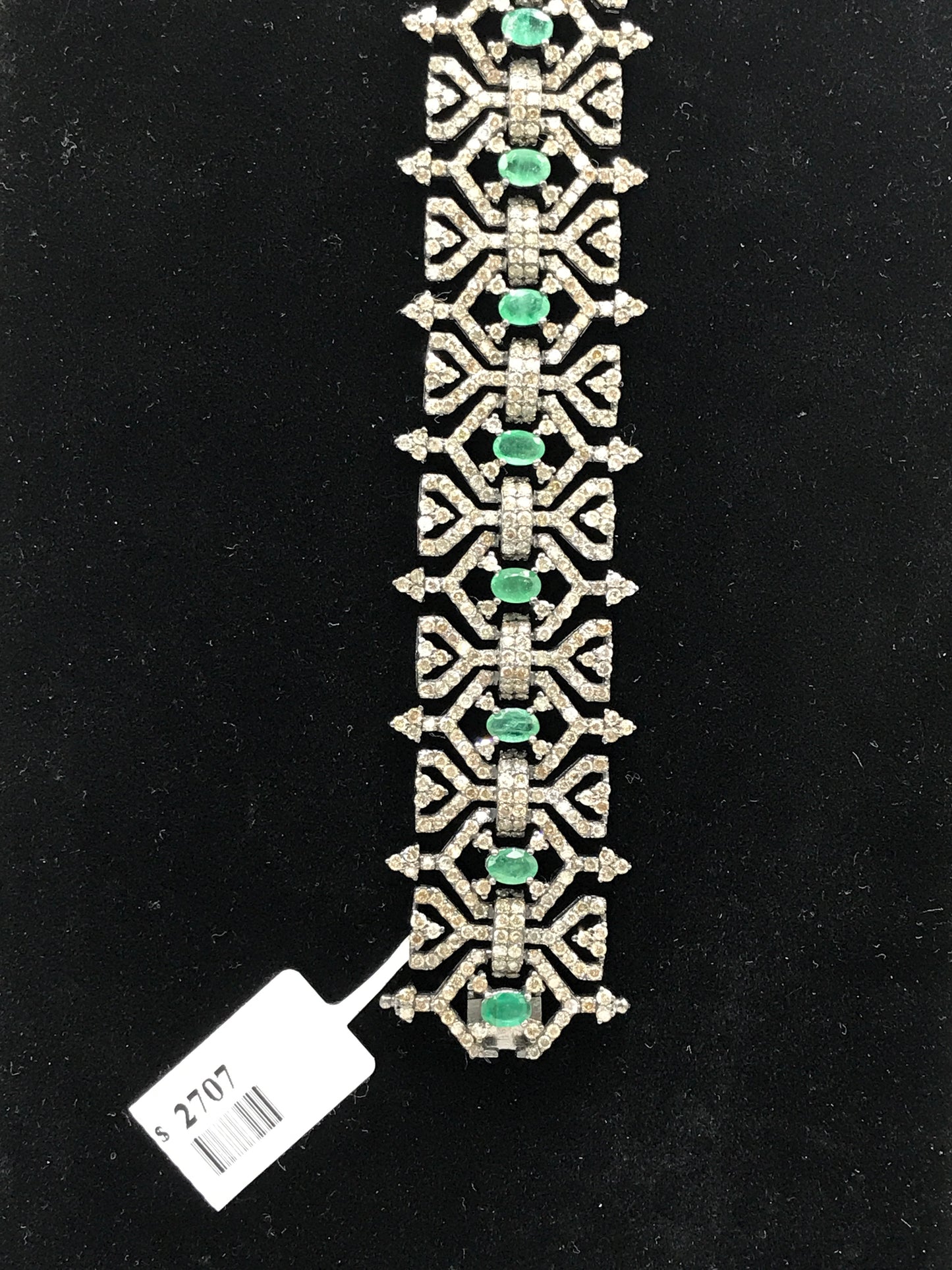 Emerald and Diamond Designer Bracelet