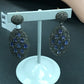 Oval Diamond Silver Earring .925 Oxidized Sterling Silver Diamond Earring, Genuine handmade pave diamond Earring Size 2.00"(50 x 19 MM )