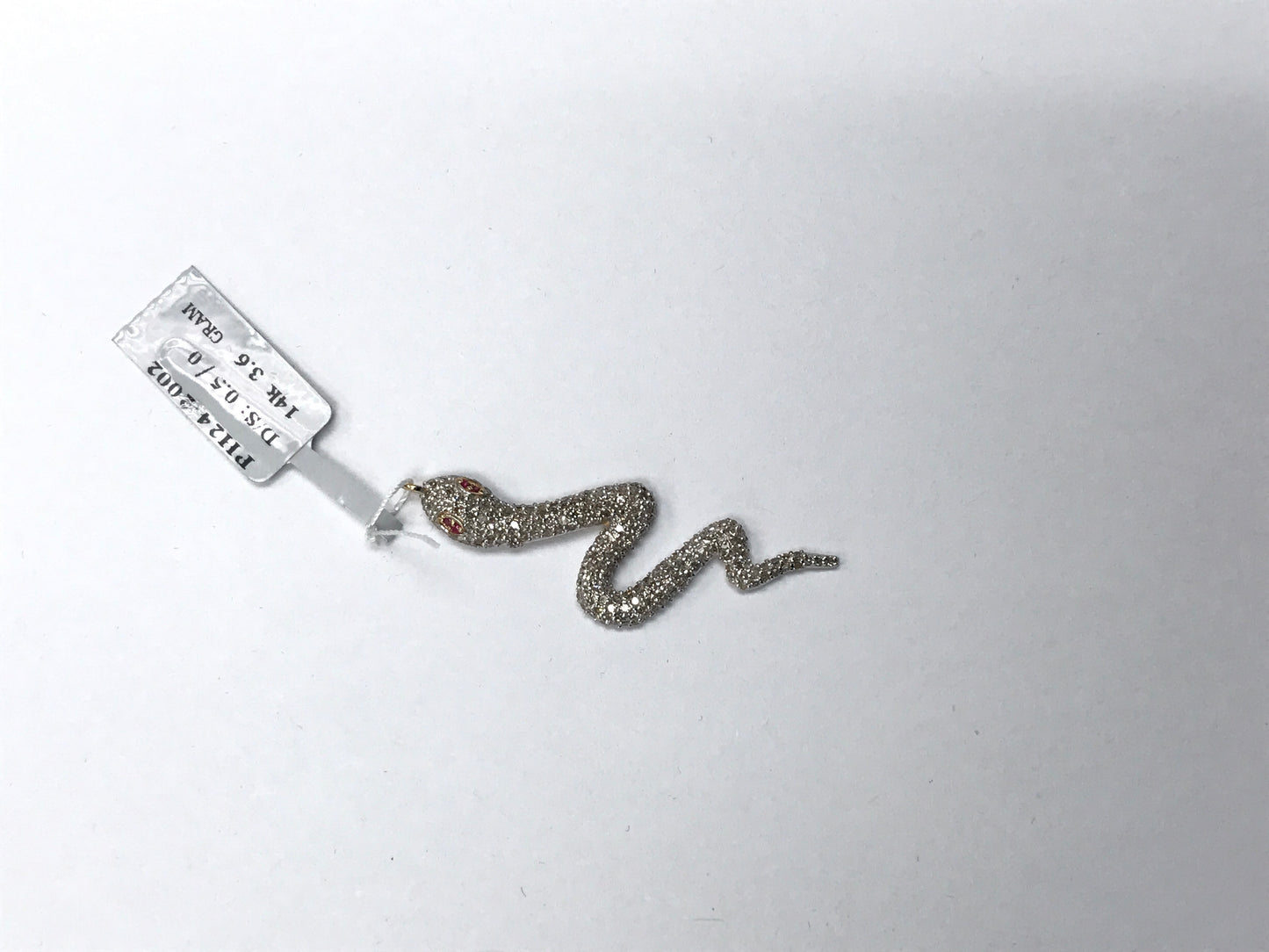 14K Solid Gold Snake Diamond Pendants