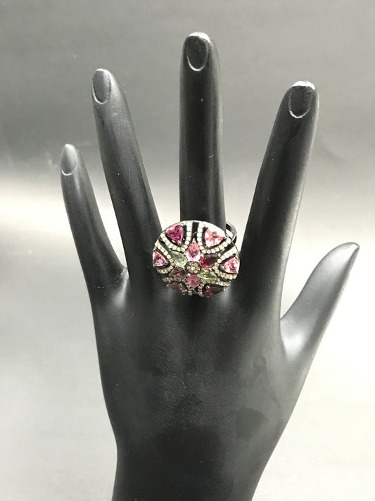 DIAMOND AND MULTI TOURMALINE RINGS