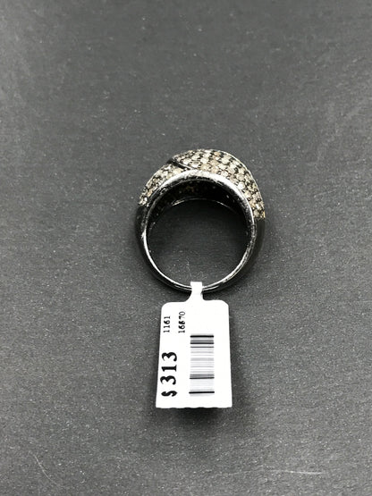 Diamond and Silver Rodium Finish Rings