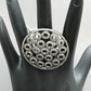 Pave Diamond Ring .925 Oxidized Sterling Silver Diamond Ring, Genuine handmade pave diamond Ring Size Approx 1.56"(39 MM)