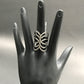 Diamond Barrel Loop Diamond Ring, Pave Diamond Ring, Pave Barrel Loop Ring, Approx 28 x 19mm. Sterling Silver