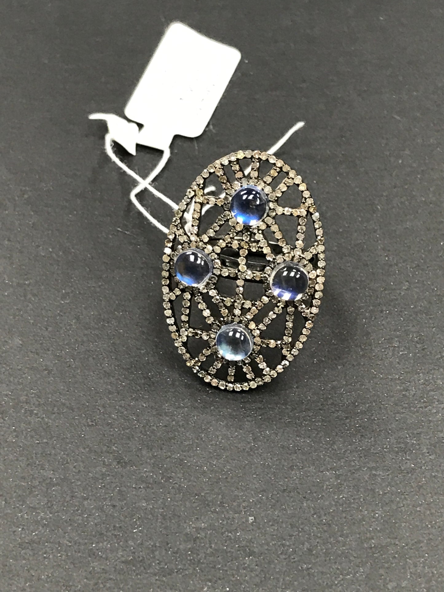 Oval Shape Diamond Ring with Opal
