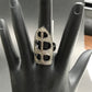 Diamond and Silver Black Rhodium Finish Rings