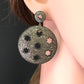 Diamond and Silver Black Rhodium Finish Earrings