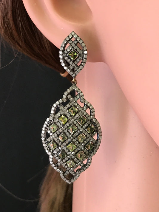 Diamond and Tourmaline Earrings