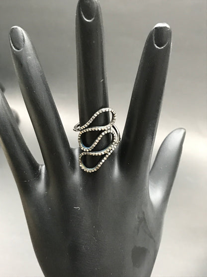 Pave Diamond Ring of Sterling Silver Studded with Natural Diamond Vintage Style Ring Jewellery