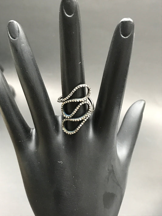 Pave Diamond Ring of Sterling Silver Studded with Natural Diamond Vintage Style Ring Jewellery