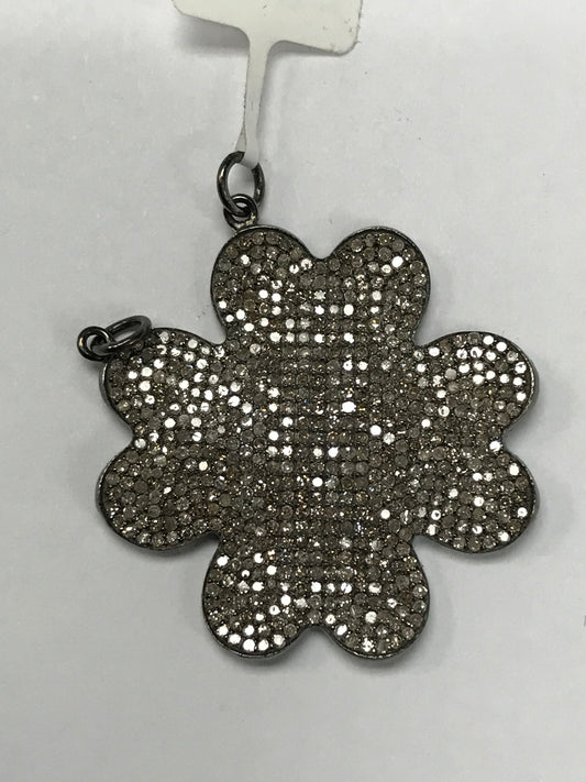 Flower Shape Diamond Pendants, Approx 31 mm