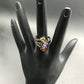 Diamond and Multi Sapphire Siver Black Rhodium Finish Rings