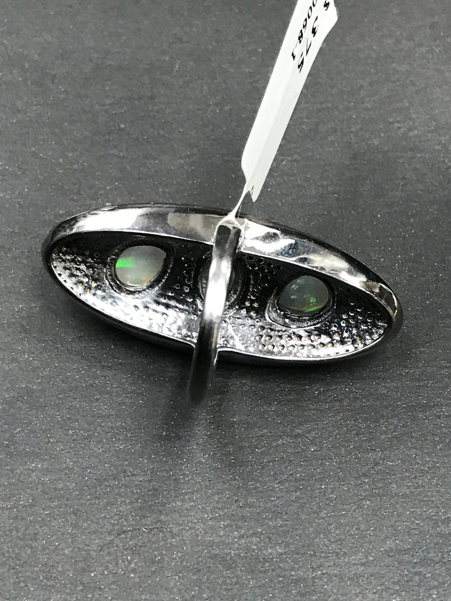 Silver Pave Diamond Ring .925 Oxidized Sterling Silver Diamond Ring, Genuine handmade pave diamond Ring .