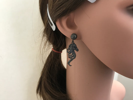Flying Horse Head Diamond Earring