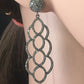 Diamond Silver Earring .925 Oxidized Sterling Silver Diamond Earring, Genuine handmade pave diamond Earring Size 2.40"(20 x 60 MM )