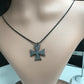 Maltese Cross Pendant ,Approx 1'' long(24 x 24mm) Oxidized Silver, Silver