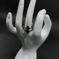 Diamond and Silver Black Rhodium Finish Rings