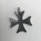 Maltese Cross Pendant ,Approx 1'' long(24 x 24mm) Oxidized Silver, Silver