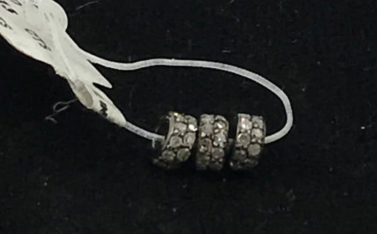 Wheel Shape Pave Diamond Spacer Beads