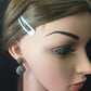 Diamond and Silver White Rainbow Moonstone Earring